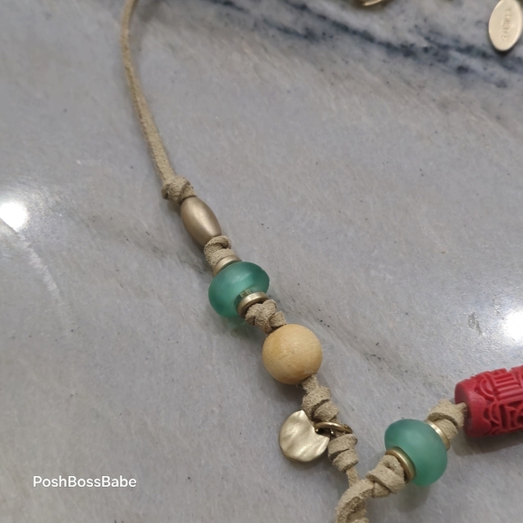 CHICO’s CLARA GREEN & GOLD PLATED NECKLACE NWT -PENDANT - Picture 6 of 11